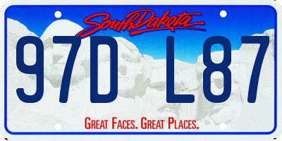 SD license plate 97DL87