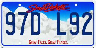 SD license plate 97DL92