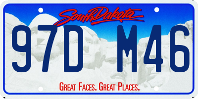 SD license plate 97DM46