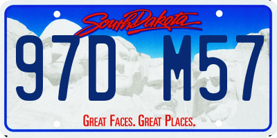 SD license plate 97DM57