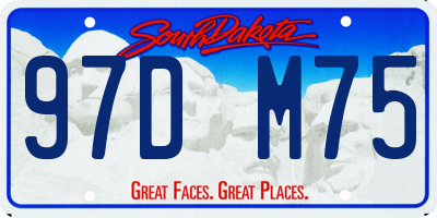 SD license plate 97DM75