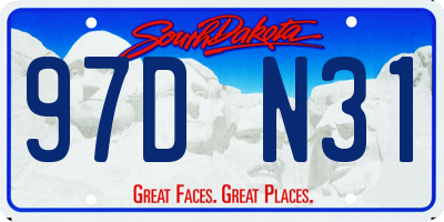 SD license plate 97DN31