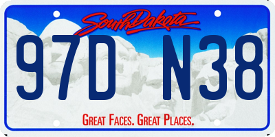 SD license plate 97DN38