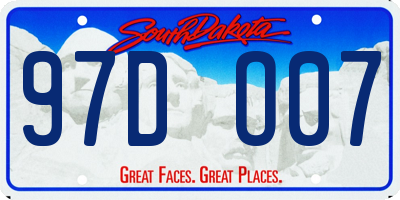 SD license plate 97DO07
