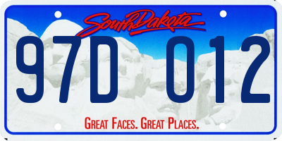SD license plate 97DO12