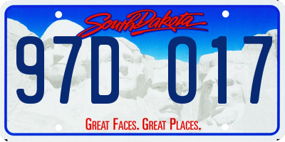 SD license plate 97DO17