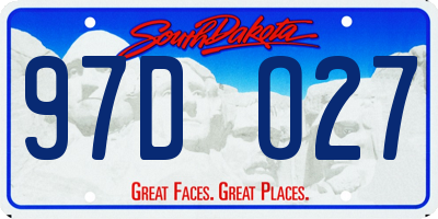 SD license plate 97DO27