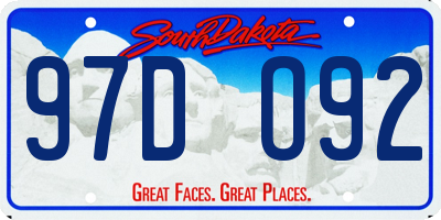 SD license plate 97DO92