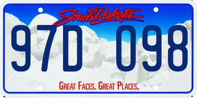 SD license plate 97DO98