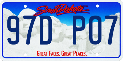 SD license plate 97DP07