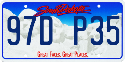 SD license plate 97DP35