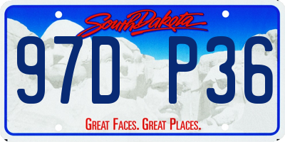 SD license plate 97DP36