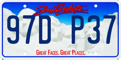 SD license plate 97DP37