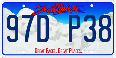 SD license plate 97DP38