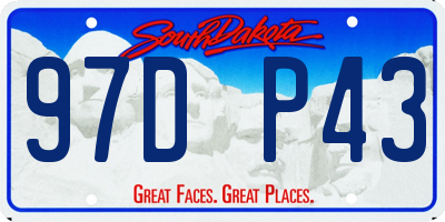 SD license plate 97DP43