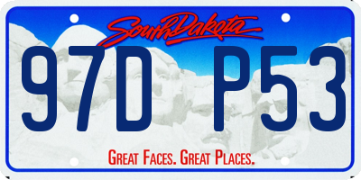 SD license plate 97DP53