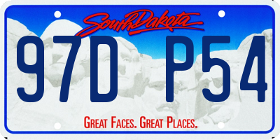SD license plate 97DP54