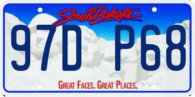 SD license plate 97DP68