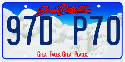 SD license plate 97DP70