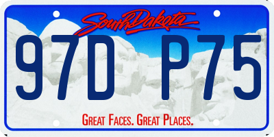 SD license plate 97DP75