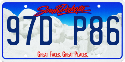 SD license plate 97DP86