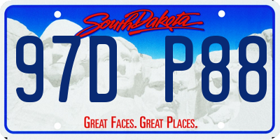 SD license plate 97DP88