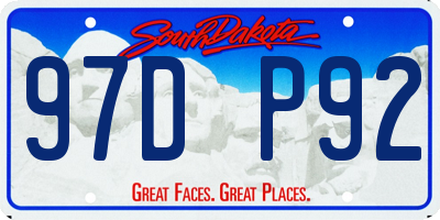 SD license plate 97DP92