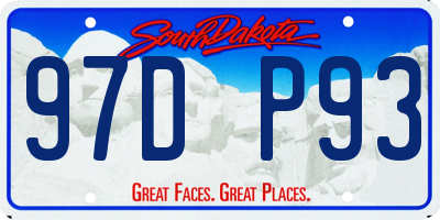 SD license plate 97DP93