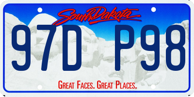 SD license plate 97DP98