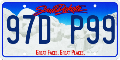 SD license plate 97DP99