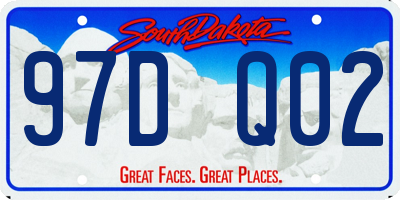 SD license plate 97DQ02