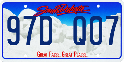 SD license plate 97DQ07