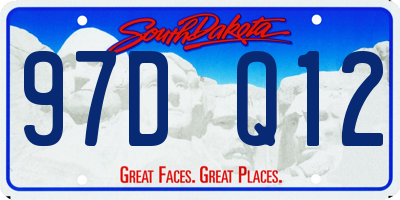 SD license plate 97DQ12