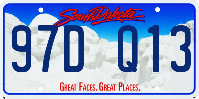 SD license plate 97DQ13