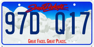 SD license plate 97DQ17