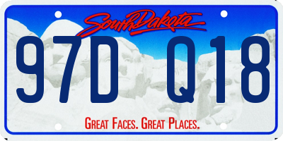 SD license plate 97DQ18
