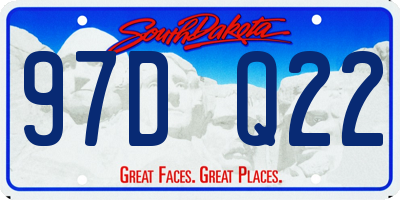 SD license plate 97DQ22
