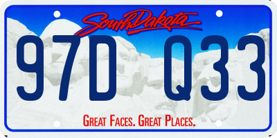 SD license plate 97DQ33