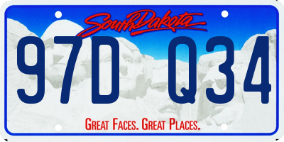 SD license plate 97DQ34