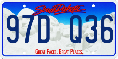 SD license plate 97DQ36
