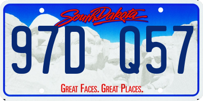 SD license plate 97DQ57