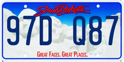 SD license plate 97DQ87
