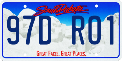 SD license plate 97DR01