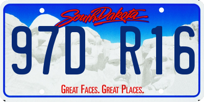 SD license plate 97DR16