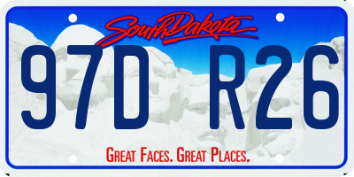 SD license plate 97DR26