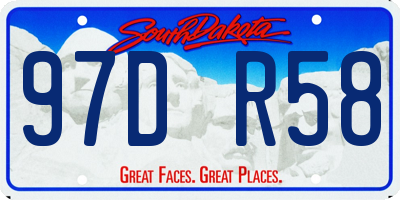 SD license plate 97DR58