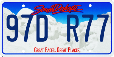 SD license plate 97DR77