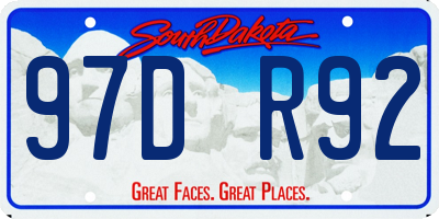 SD license plate 97DR92