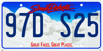 SD license plate 97DS25
