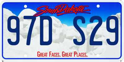 SD license plate 97DS29